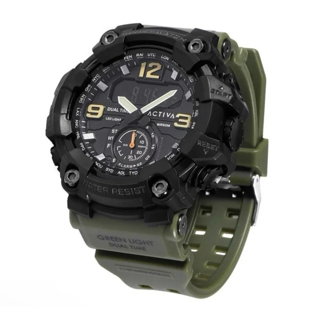 Activa x Invicta BlackOps Men's 56mm Digital Watch Army Green Black ACW1637-002